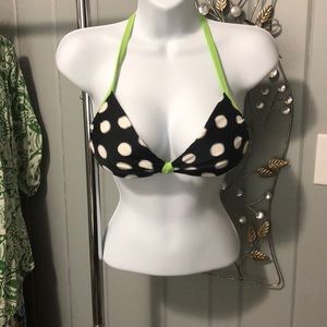 Aqua Couture Navy blue polka dot bikini top sz med